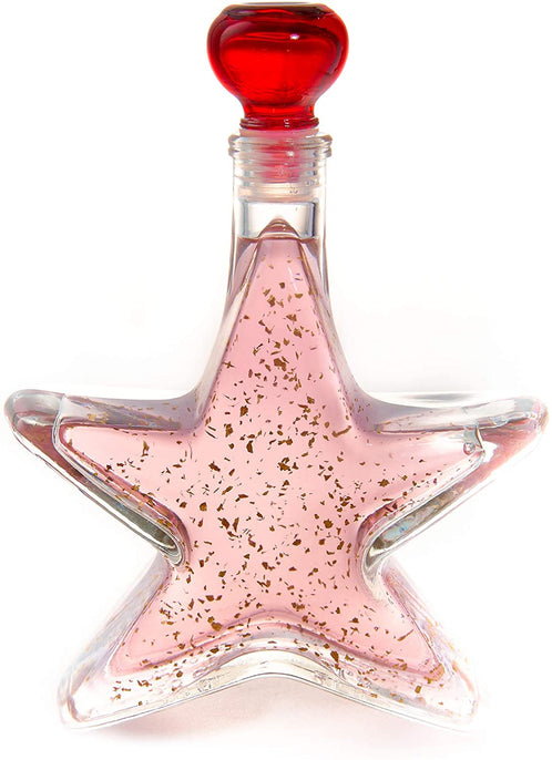 GIN GIFT - PINK GIN WITH 22 CARAT GOLD FLAKES IN STAR BOTTLE 200ml - 20%